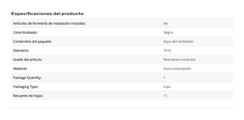 Aspas Ventilador Chevrolet Express Van 1500 V8 5.3l 2014