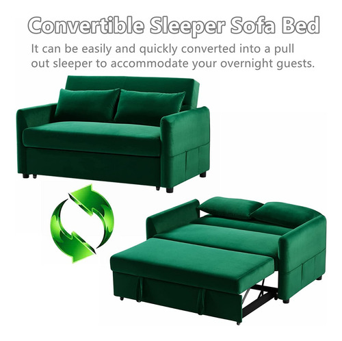 Sofa Cama Convertible 3 En 1 Color Verdef Marca Gynsseh