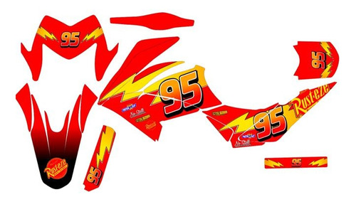 Stickers Para Ws150 Sport Naranja   Rayo Mqueen