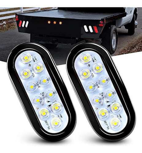 Nilight - Tl-09 Luces Traseras De Remolque Led Blancas Ovala