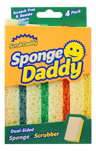 Scrub Daddy Modelo Sponge Daddy Fibra+esponja 1 Paquete De 4