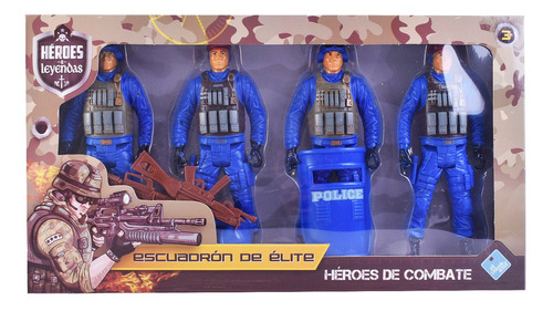 Muñecos Soldados Comando Antidisturbios El Duende Azul 7534