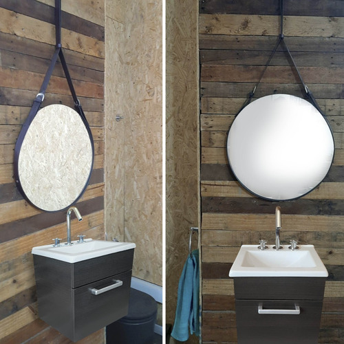 Imagen 8 de 10 de Vanitory Baño Puerta Bacha 40 Cm Colgante Melamina Wengue