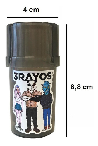Imagen 2 de 9 de Picador Tainer 3 Partes Grinder Smellproof Negro X 1