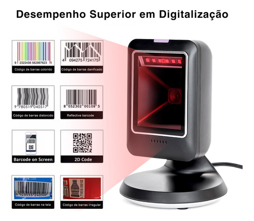 Leitor De Código De Barras Fixo Pdv Usb 1d 2d Qr Code