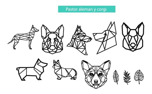Pack Vectores Figuras Geométricas Raza De Perro Corte Láser