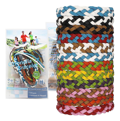 12 Pzas Pulsera Citronela Pepelente Mosquitos No Tóxica