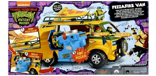 Tortugas Ninja - Camioneta Lanza Pizzas - Mide 35 Cm Largo -