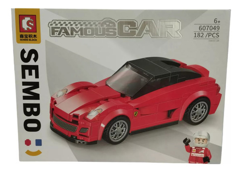 Autos De Carrera Famous Car Para Armar 200pzs Sembo Block Cantidad De Piezas 182 Versión Del Personaje Rojo