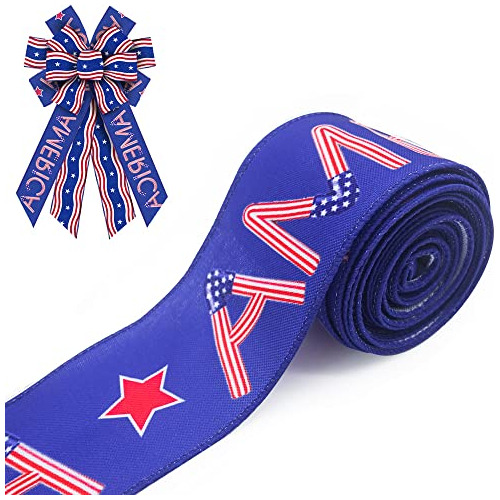 Veterans Day Ribbons For Crafting, 2.5 ×10 Yard Patrio...