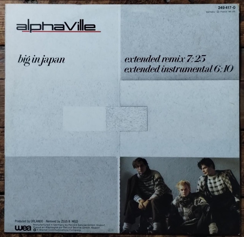 Alphaville Big In Japan Remix + Instrum Vinilo 12 Uk 45 1984