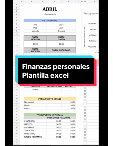 Plantilla De Excel Digital De Finanzas Personales