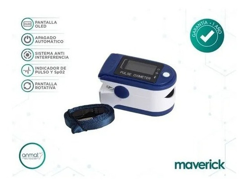 Imagen 8 de 8 de Oxímetro de pulso para dedo Contec CMS50D azul/blanco
