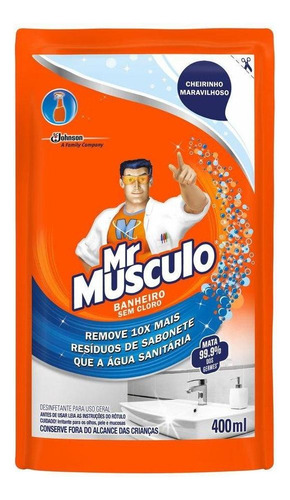 Desinfetante Para Uso Geral Mr Músculo Banheiro Refil 400ml