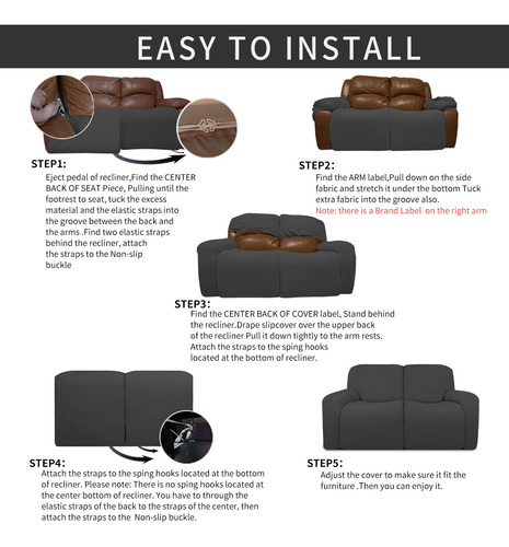 Sofá Elástico Slipcover, Reclinable Y Cómodo, 6 Piezas