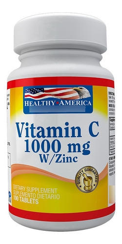 Vitamina C 1000 Mg Con Zinc 100 Capsulas Healthy America