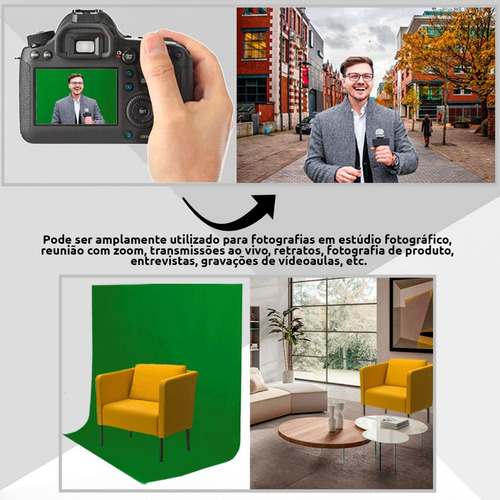 Imagem 5 de 6 de Fundo Infinito 2x2,80m Tecido Chroma Key Verde Para Vídeo