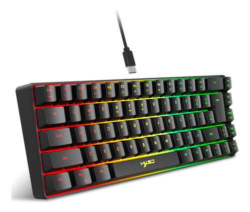 Mini Teclado Para Juegos Hxsj V200 Wired K68 Rgb Streamer De