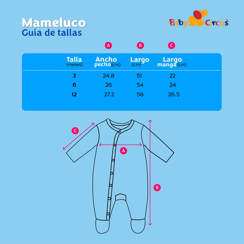 Mameluco Azul Baby Circus Planeta Gris Claro 6 M Planeta