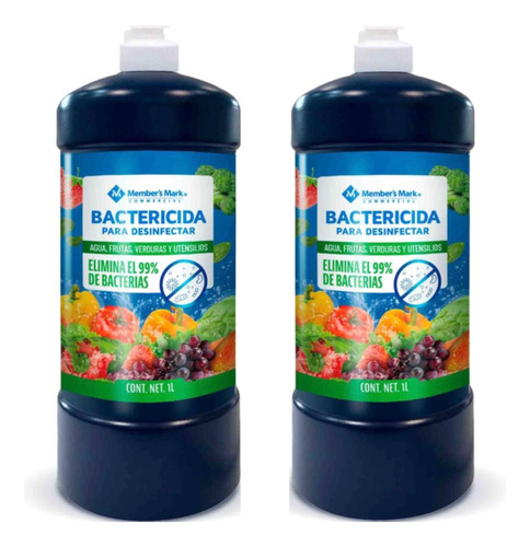 Bactericida Desinfectante Frutas Verduras 1 Litro Pack X 2