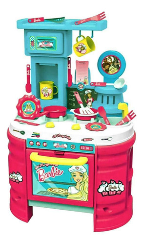 Barbie Mega Cocina 72 Cm Alto Con +15 Accesorios Y Doble Lado