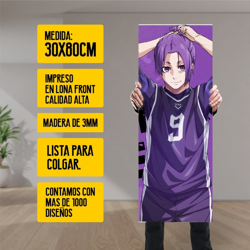 Imagen 2 de 8 de Cuadro Grande De Anime Blue Lock Reo 30x80cm - Animeras