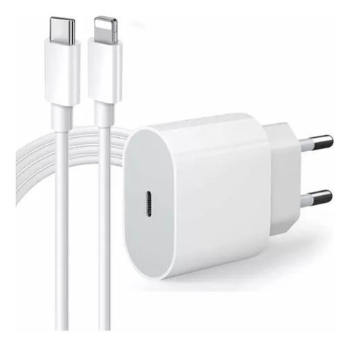 Cabo + Fonte Compatível iPhone X Xr 11 12 13pro 14 Usb-c 20w