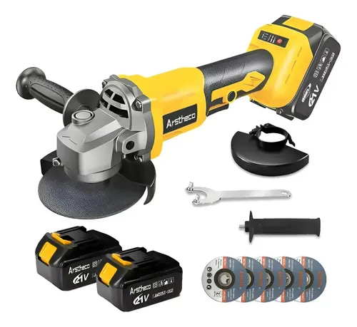 Esmerilhadeira Lixadeira Angular 11000rpm-bateria De Lítio Amarelo 21v 50hz/60hz