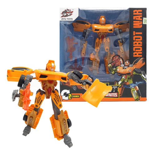 Muñeco Transformers Super Robot Transmutes Naranja