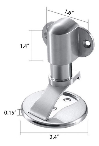 2 Piezas Soporte Magnético Acero Inoxidable Para Tope De Pue