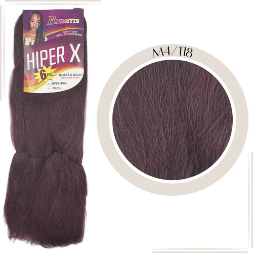 Jumbo Tranças Braid Hiper X 400g Fibra Especial Cor M4/118