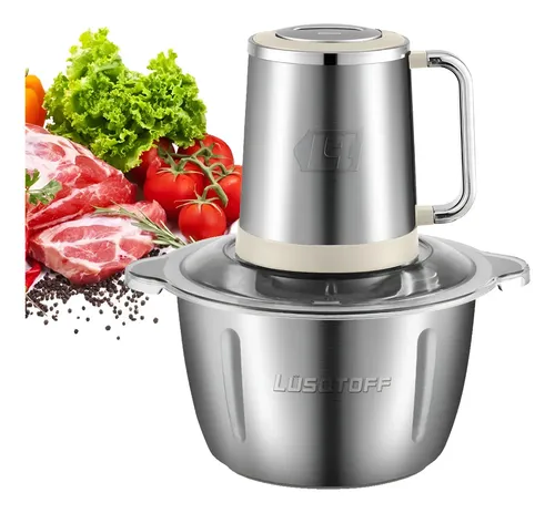 Picadora Lusqtoff 650w 2000ml Procesadora Bowl Acero Inox. Color Plateado