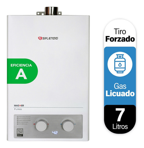 Calefont Splendid 7 Litros Gas Licuado Tiro Forzado