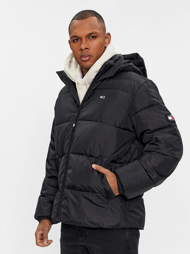 Parka Essential Con Logo Negro Tommy Jeans