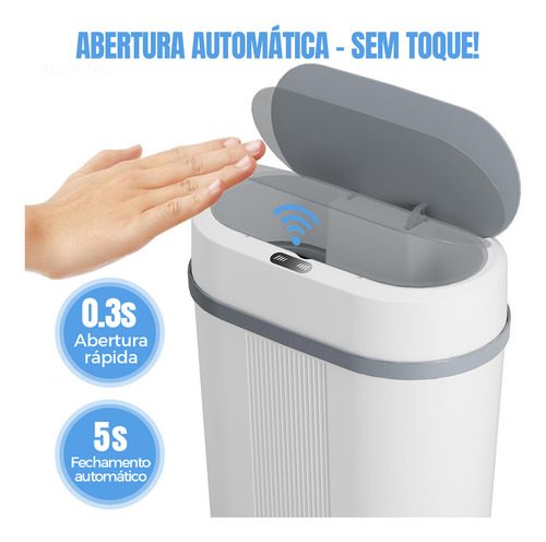 Lixeira Automática Anti Odor Sensor Inteligente Banheiro