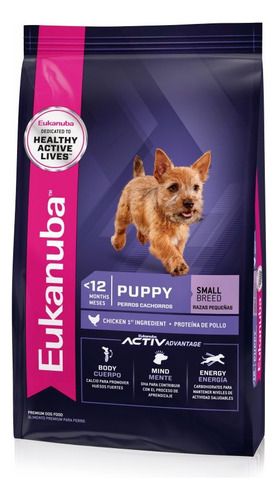 Alimento Eukanuba para perro cachorro de raza pequeña sabor mix en bolsa de 1 kg
