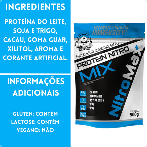 5x Whey Protein Nitro Mix Refil 900g - Nitromax Sabor Coco