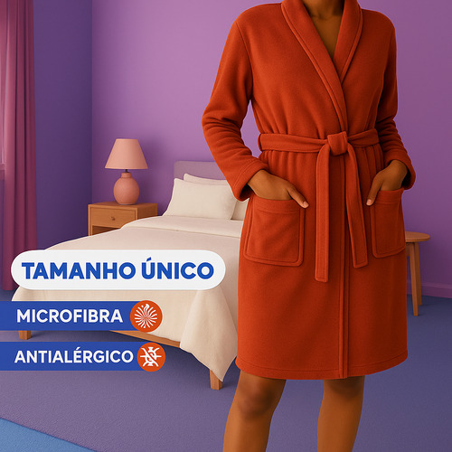 Roupão Microfibra, Feminino E Masculino Várias Cores