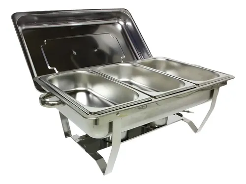 Jma Inox Kl065-03-1 Rechaud 9 Litros 1/3 Panelas Banho Maria 3 Cubas Buffet