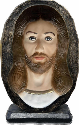 Divino Rostro Jesús 4d Mantiene Su Mirada Pieza De Arte 28cm