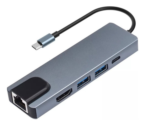 Adaptador Hub Tipo C Multipuerto Lan Hdmi Usb Mac Windows