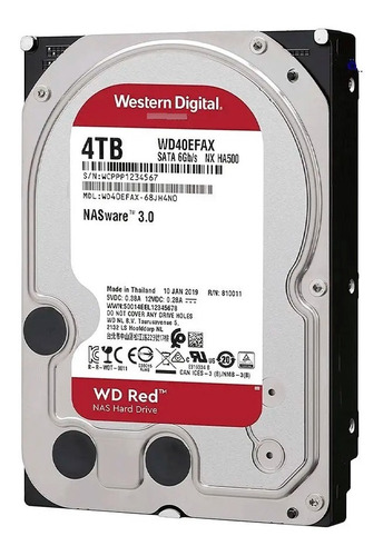 Hdd 4tb Western Digital Red 5400 Rpm 256mb Sata / Wd40efax 