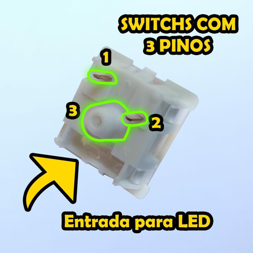 Kit 5x Switchs Gateron Red Para Teclado Mecânico Mx Cherry