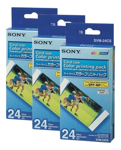 Sony - 3 Paquetes De Impresión De 24 Hojas + Cartucho 5x8 Cm