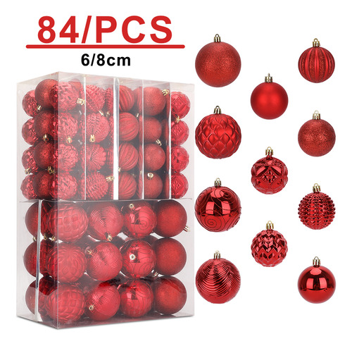 84 Esferas De Navidad Decorativas Adornos Bolas De Navidad