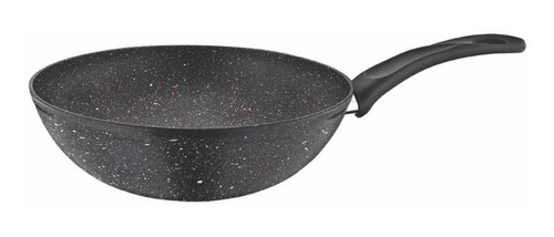 Wok Antiadherente Papilla 28cm Granito Negro Mango Baquelita