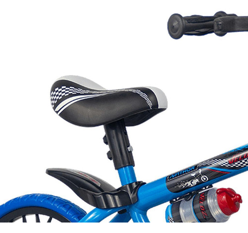 Bicicleta Infantil Aro 12 Veloz Com Capacete Preto - Nathor
