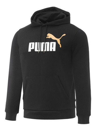 Poleron Capucha Puma Ess+ 2 Col Big Logo Hoodie Verde Hombre