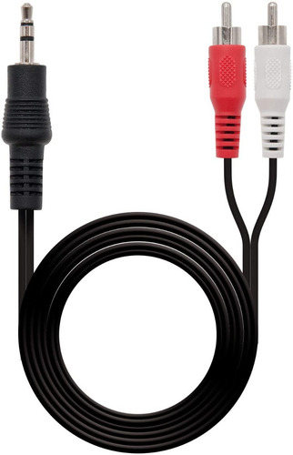 Imagen 1 de 6 de Cable De Audio Auxiliar Jack Plug 3.5 Mm A Rca 1.4 Metros