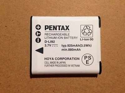 Genuino Original Pentax D-li92 Batería Para Optio Wg-1 Wg-2 